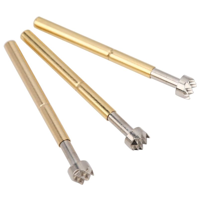 2.36mm Spring Test Probe with 9 Claws and 100 Pcs Brass Barrel Spring Loaded Test Pin for Industrial Testing