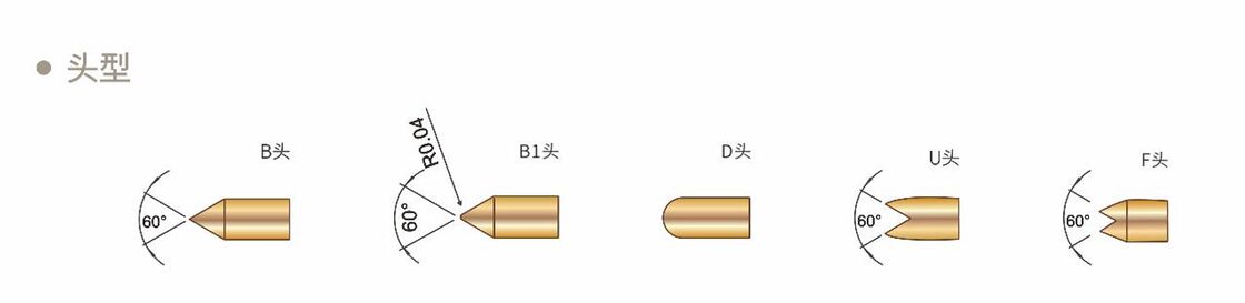 Gold Plated Ultra-Fine Precision Spring Test Probe with Customizable Tip Styles for BGA Testing and Semiconductor Applications