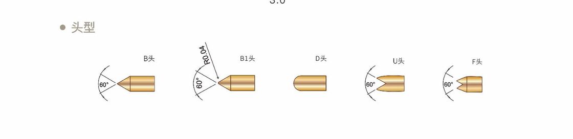 Złota sonda do badań sprężynowych z prądem 2A i niestandardowymi rozmiarami do badań precyzyjnych