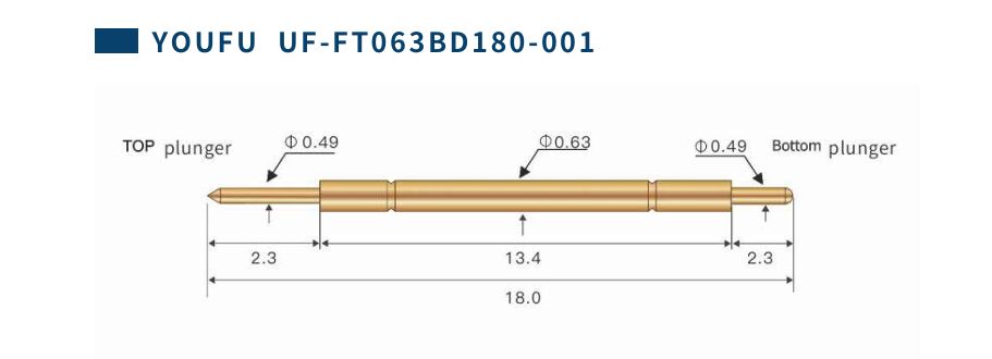 Gold Plated Spring Test Probe with 2A Current Rating and Custom Sizes for BGA Testing